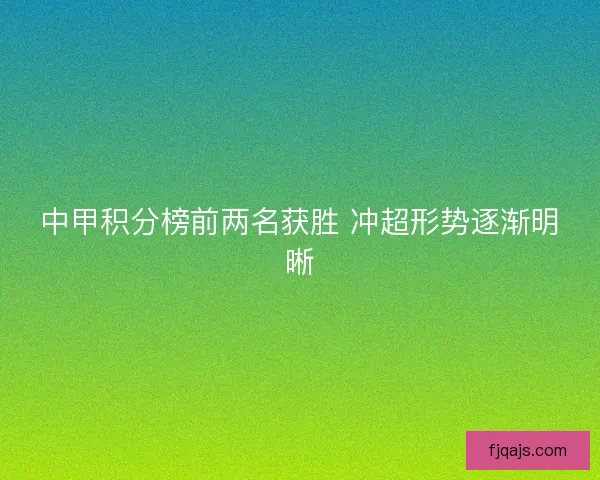 中甲积分榜前两名获胜 冲超形势逐渐明晰
