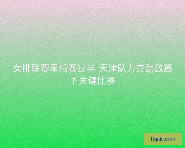 女排联赛季后赛过半 天津队力克劲敌赢下关键比赛