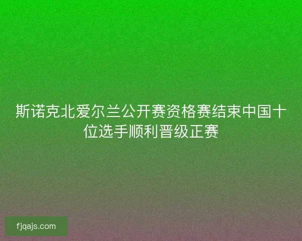 斯诺克北爱尔兰公开赛资格赛结束中国十位选手顺利晋级正赛 斯诺克北爱尔兰公开赛资格赛结束中国十位选手顺利晋级正赛