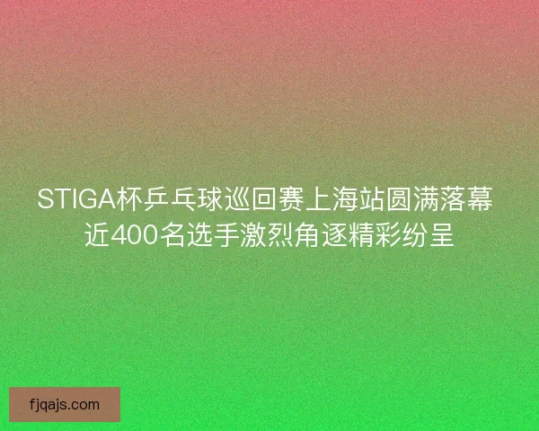 STIGA杯乒乓球巡回赛上海站圆满落幕 近400名选手激烈角逐精彩纷呈